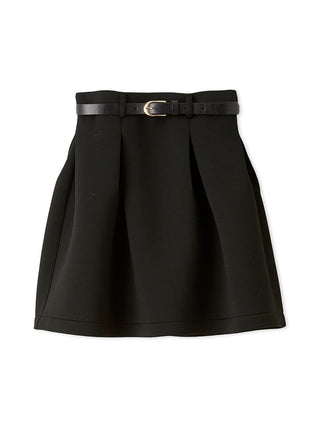 High-Waisted Structured Mini Skirt in Black, Premium Fashionable Women's Skirts & Skorts at SNIDEL USA