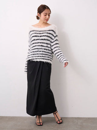 Asymmetrical Ruched High-Waist Maxi Skirt