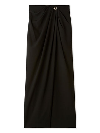 Asymmetrical Ruched High-Waist Maxi Skirt