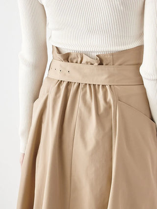 Asymmetrical High-Waisted Button-Up Midi Skirt