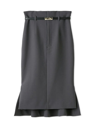 Belted Mid-Length Pencil Skirt in GRAY, Premium Fashionable Women's Skirts & Skorts at SNIDEL USA.