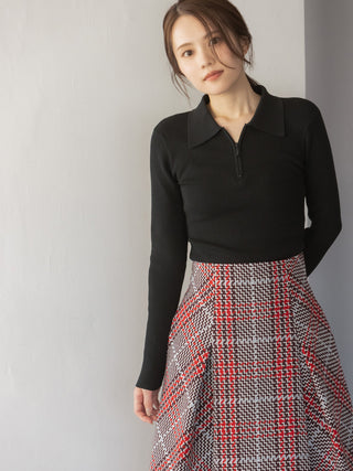 Sustainable Roving Check Midi Skirt