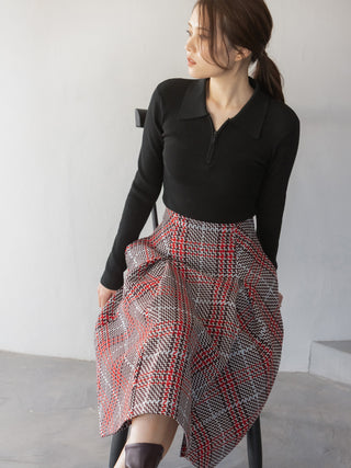 Sustainable Roving Check Midi Skirt
