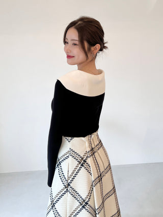 Sustainable Roving Check Midi Skirt
