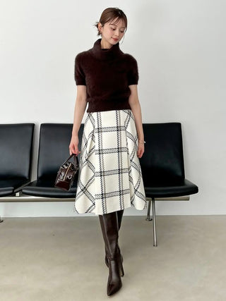 Sustainable Roving Check Midi Skirt