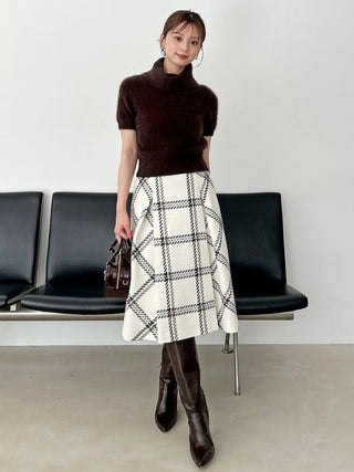 Sustainable Roving Check Midi Skirt