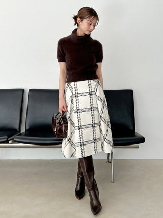 Sustainable Roving Check Midi Skirt