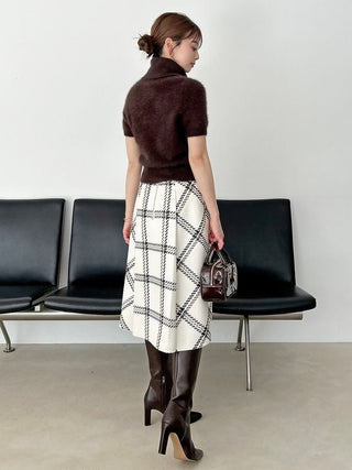 Sustainable Roving Check Midi Skirt