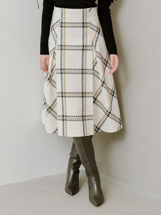 Sustainable Roving Check Midi Skirt