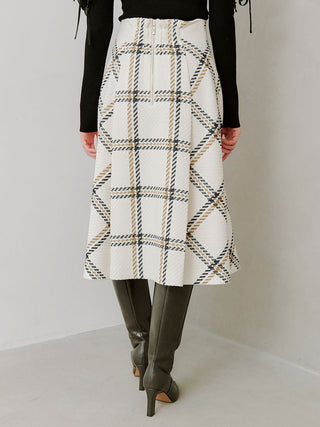 Sustainable Roving Check Midi Skirt