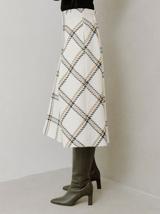 Sustainable Roving Check Midi Skirt