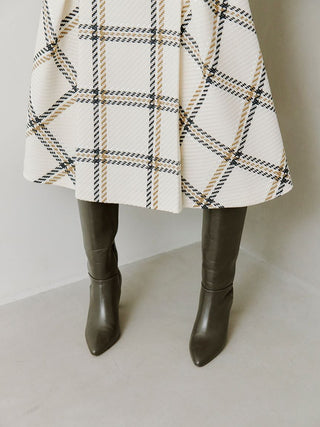 Sustainable Roving Check Midi Skirt
