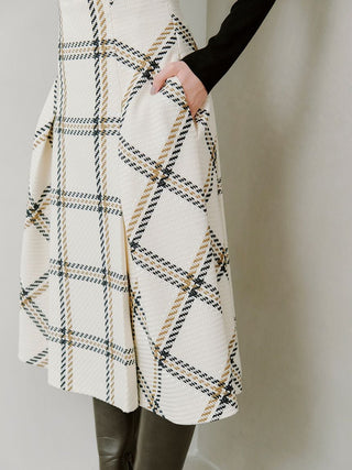 Sustainable Roving Check Midi Skirt