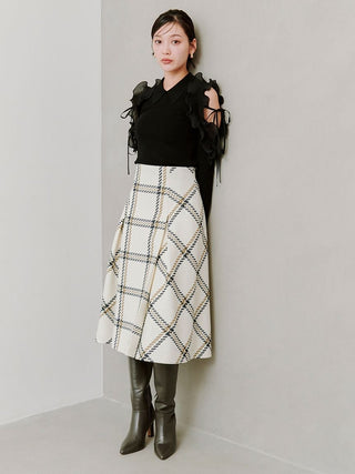 Sustainable Roving Check Midi Skirt