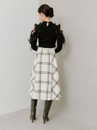 Sustainable Roving Check Midi Skirt