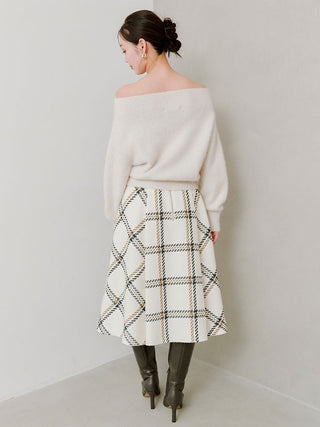 Sustainable Roving Check Midi Skirt