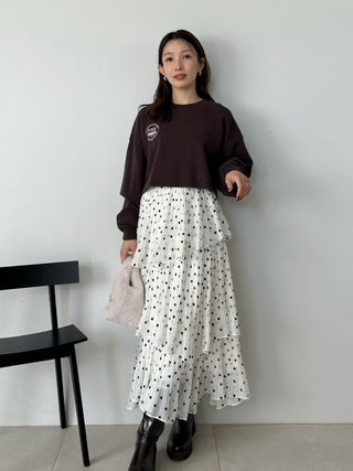 Sustainable Pleated Tiered Long Skirt