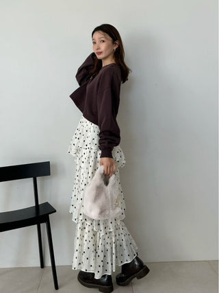 Sustainable Pleated Tiered Long Skirt