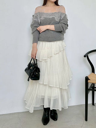 Sustainable Pleated Tiered Long Skirt