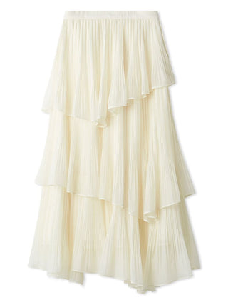 Sustainable Pleated Tiered Long Skirt