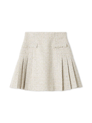 Beige pleated skirt on a white background