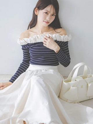 Volume Taffeta Long Skirt