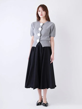 Volume Taffeta Long Skirt