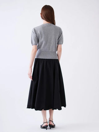 Volume Taffeta Long Skirt