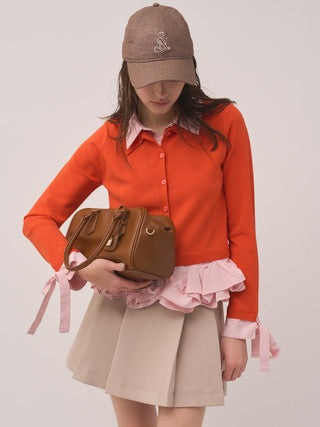 Pleated Mini Skirt with Belt