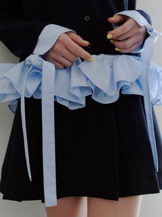 Pleated Mini Skirt with Belt