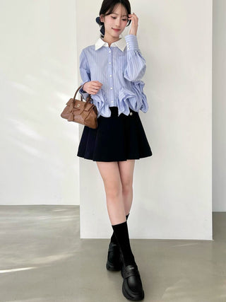 Pleated Mini Skirt with Belt