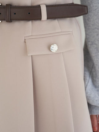 Pleated Mini Skirt with Belt