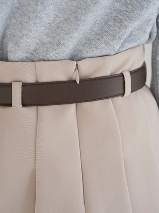 Pleated Mini Skirt with Belt