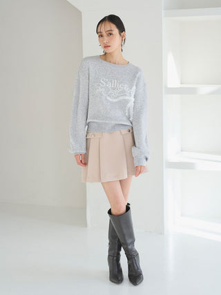 Pleated Mini Skirt with Belt