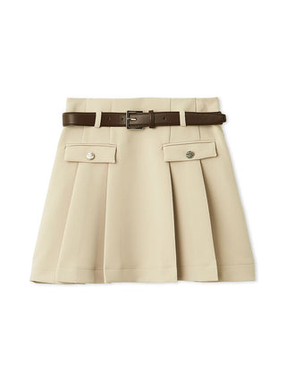 Pleated Mini Skirt with Belt