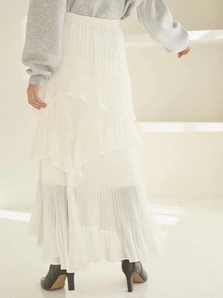 Sustainable Pleated Tiered Skirt