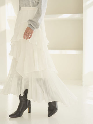 Sustainable Pleated Tiered Skirt