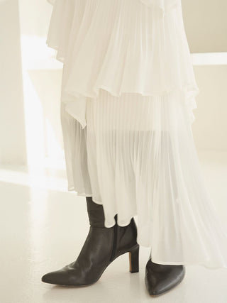 Sustainable Pleated Tiered Skirt
