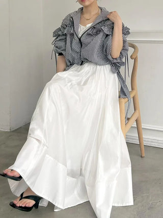 Gathered Volume Flare Skirt