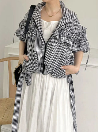 Gathered Volume Flare Skirt