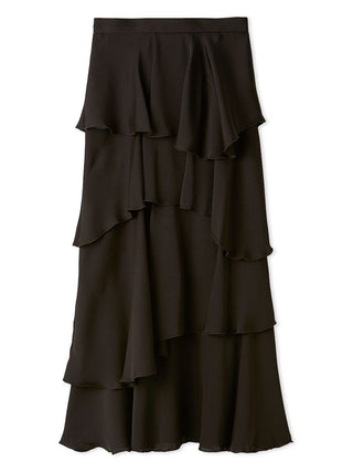 Satin Tiered Skirt