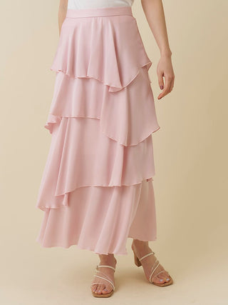 Satin Tiered Skirt