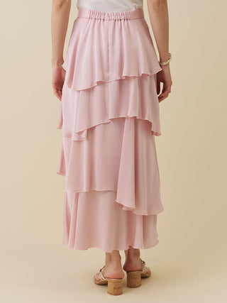 Satin Tiered Skirt