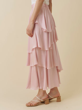 Satin Tiered Skirt