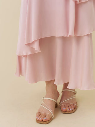 Satin Tiered Skirt