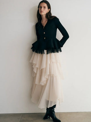 Volume Ruffle Tiered Skirt