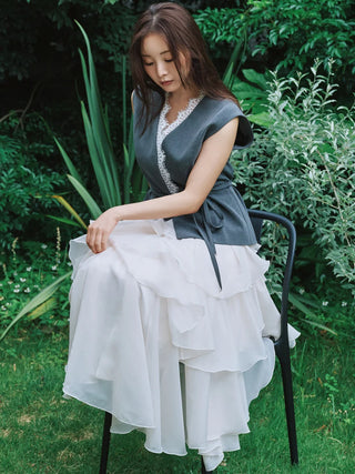 Volume Ruffle Tiered Skirt
