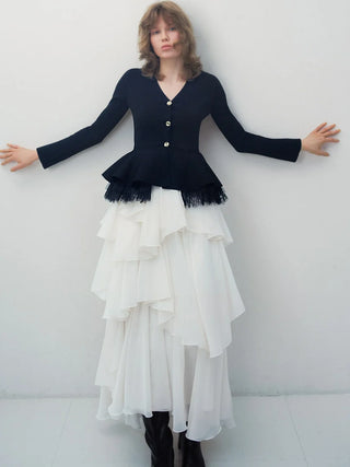 Volume Ruffle Tiered Skirt
