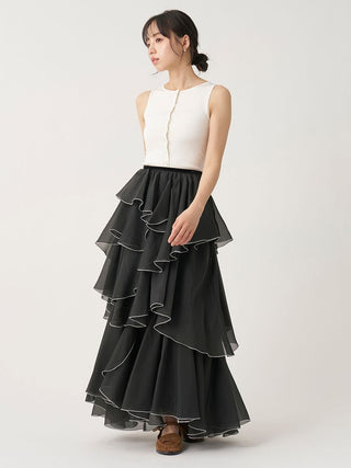 Volume Ruffle Tiered Skirt