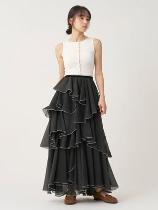 Volume Ruffle Tiered Skirt